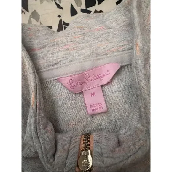 Lilly Pulitzer UPF 50+ Skipper Popover Melon Glow Size M Gray Long sleeve - Picture 7 of 8